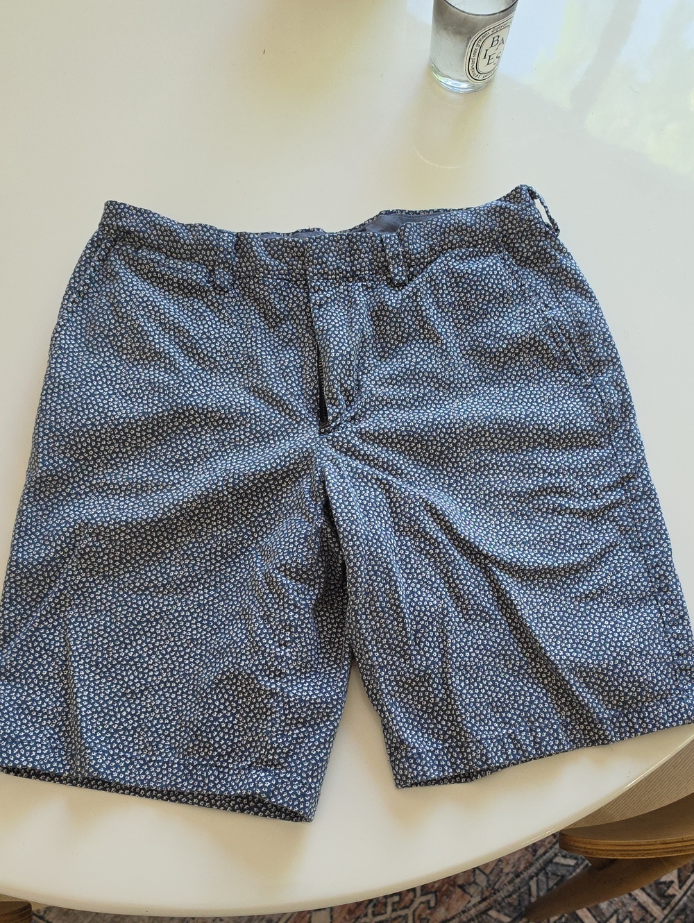 J. Crew Navy Micro Dot Flat Front Shorts